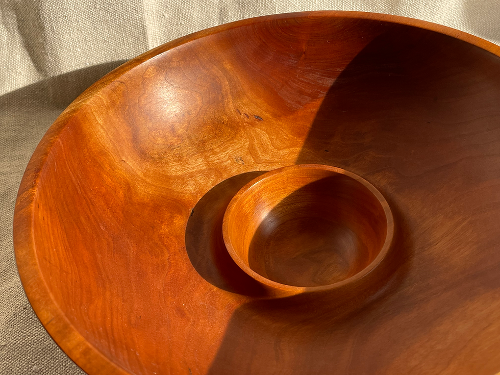 Thumbnail: #70 Cherry and Black Walnut Wood Bowl by Richard Parker