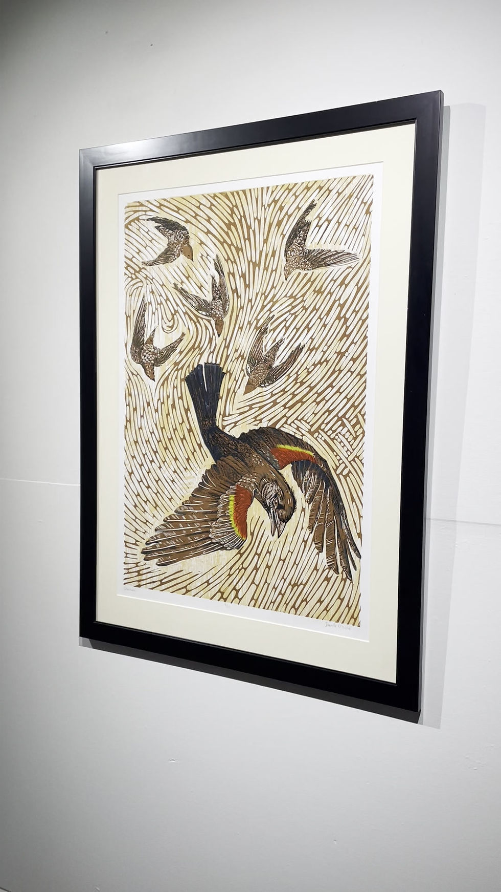 Thumbnail: "Overtaken" Woodblock Reduction Print by Danielle Urschel