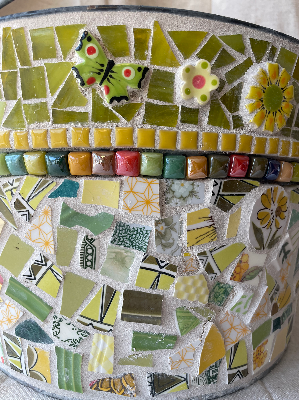 Thumbnail: Large Green/Yellow Mosaic Bucket by The River Sisters