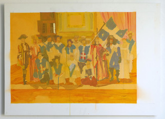 sans titre _assemblee mousquetaires_ - acrylique sur papier sur dibon - 104x73cm - 2013.jp