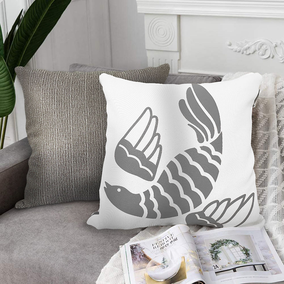Thumbnail: Otomi Throw Pillow Cover - Light Grey