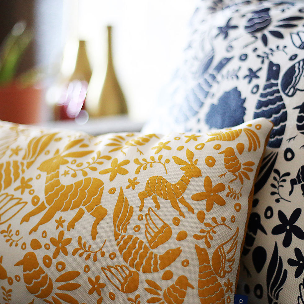 Thumbnail: Otomi Throw Pillow Cover - Mustard