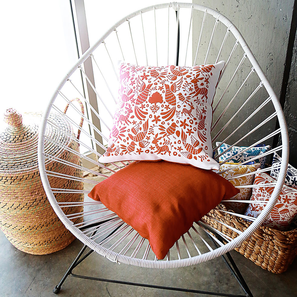 Thumbnail: Otomi Throw Pillow Cover - Fire Orange