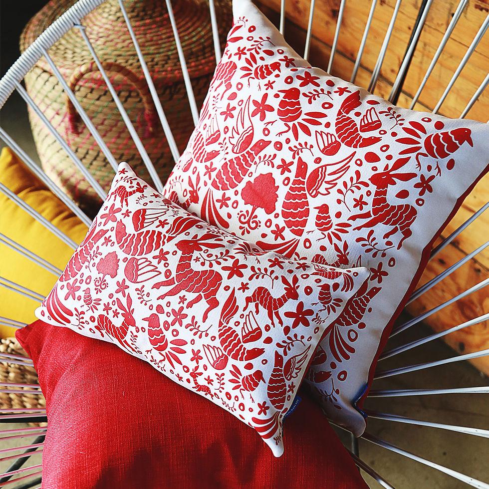 Thumbnail: Otomi Throw Pillow Cover - Red