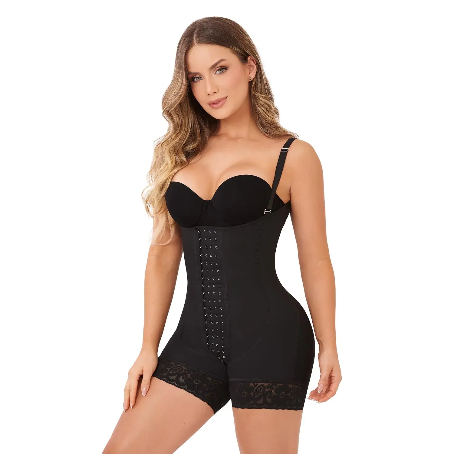 Faja colombiana tipo body con control abdomen y moldeado completo