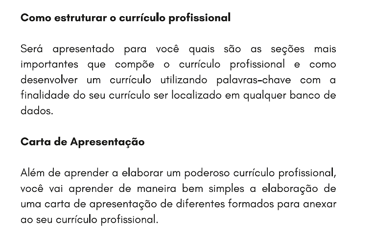 Curso online Currículo e Entrevista de Emprego