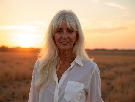 Cheryl A. Patella at her rural North Florida property at sunset