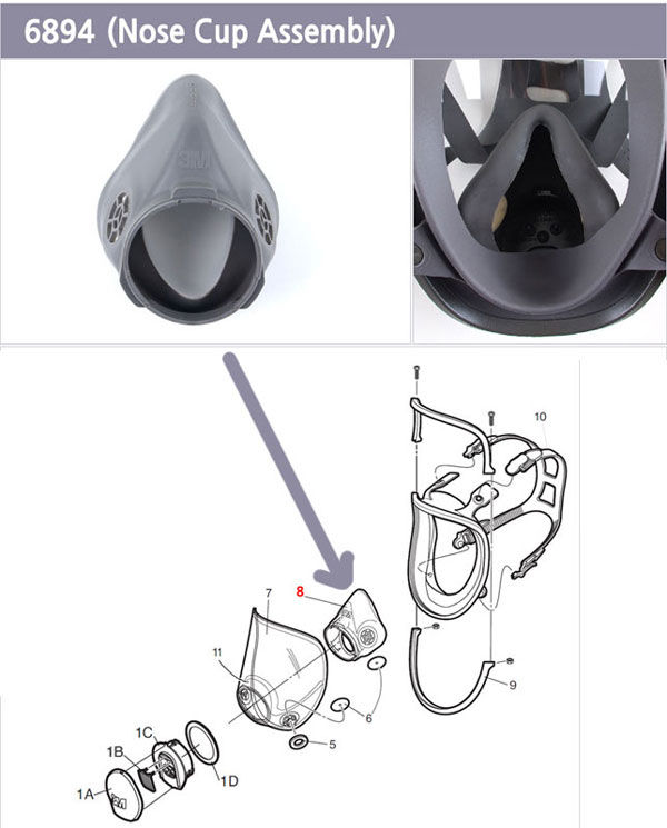 Thumbnail: 3M Nose Cup Assembly 6894⁄37004 Replacement 5 BOX