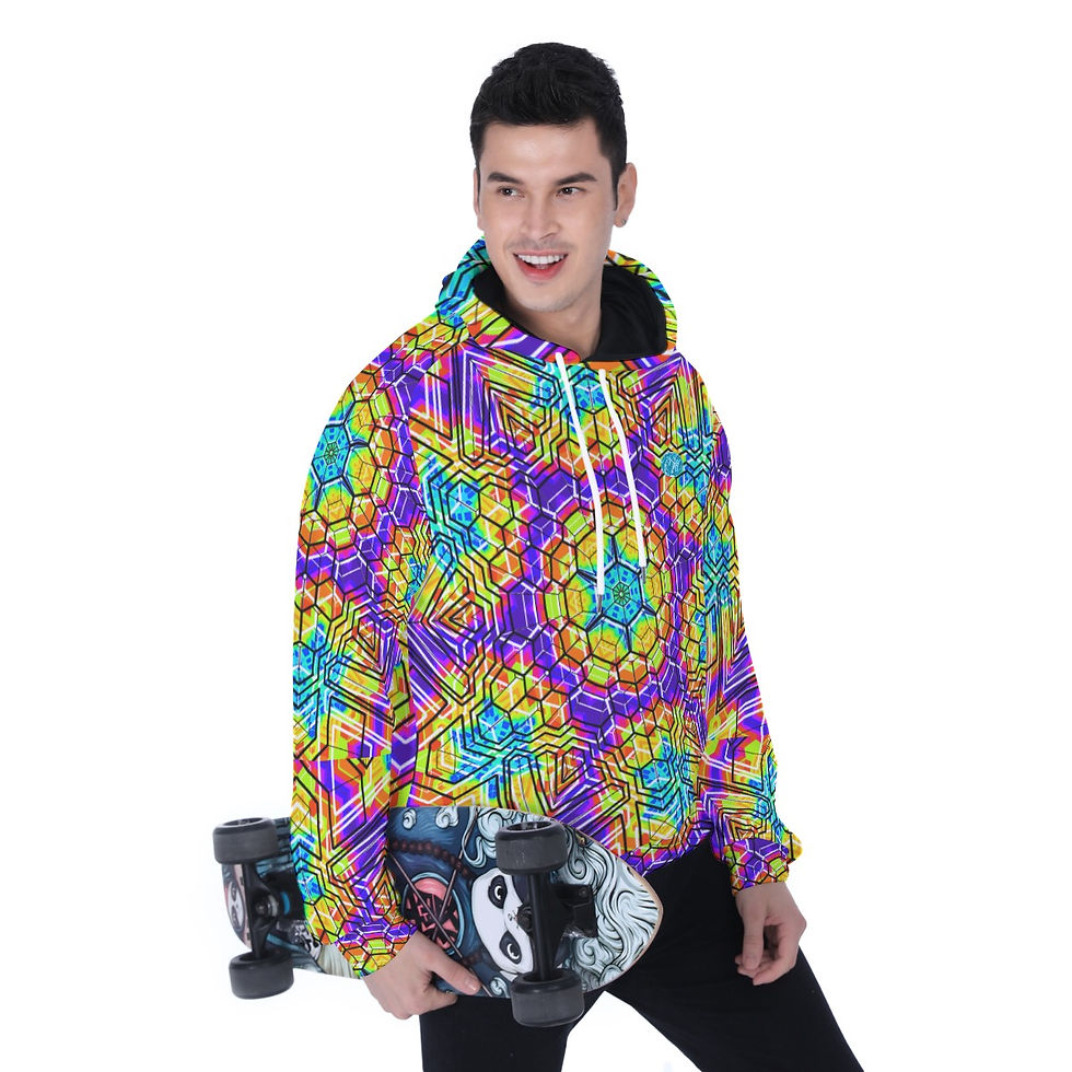 Thumbnail: All-Over Print Men's Heavy Fleece Raglan Hoodie