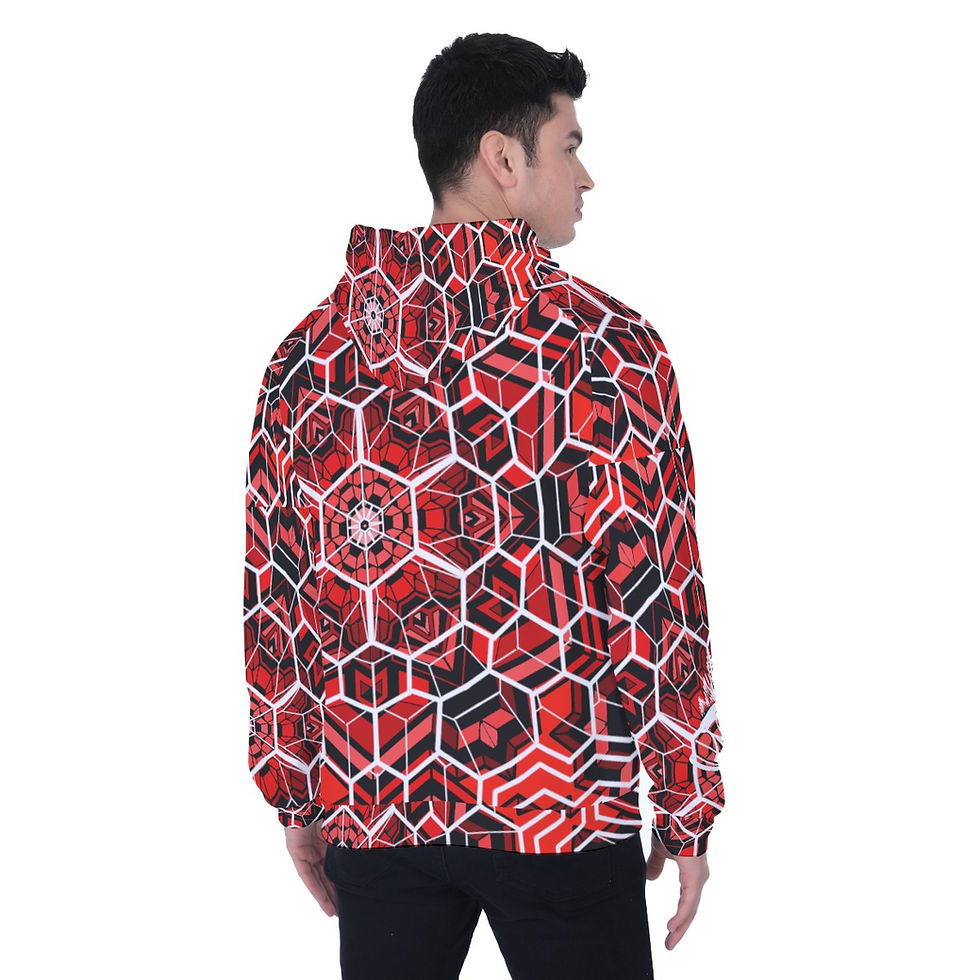 Thumbnail: All-Over Print Men's Heavy Fleece Raglan Hoodie