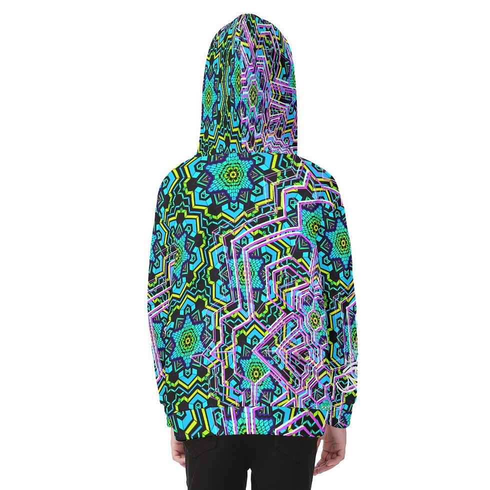Thumbnail: All-Over Print Kid's Heavy Fleece Zip Up Hoodie