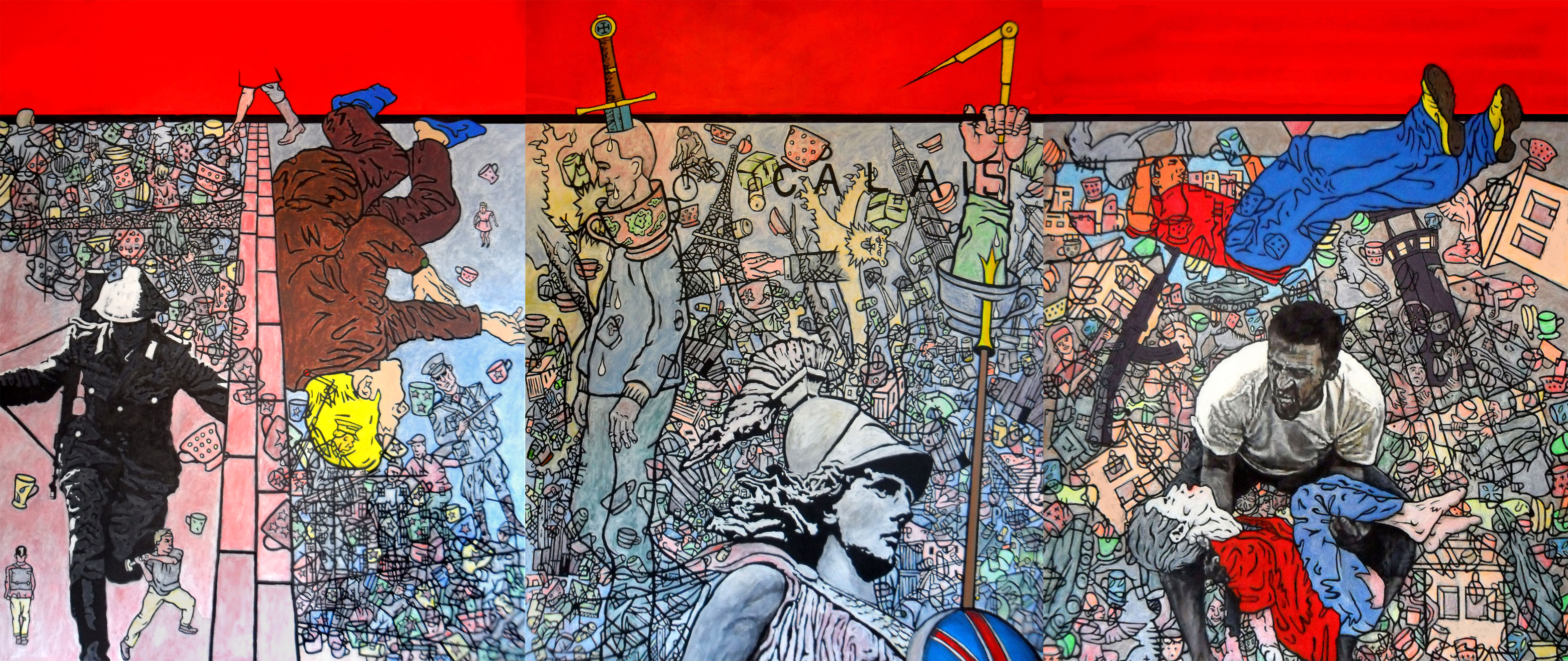 Cup of life - The Wall, Acrylic on canvas, 360cm x 150cm, 2016 - 2018