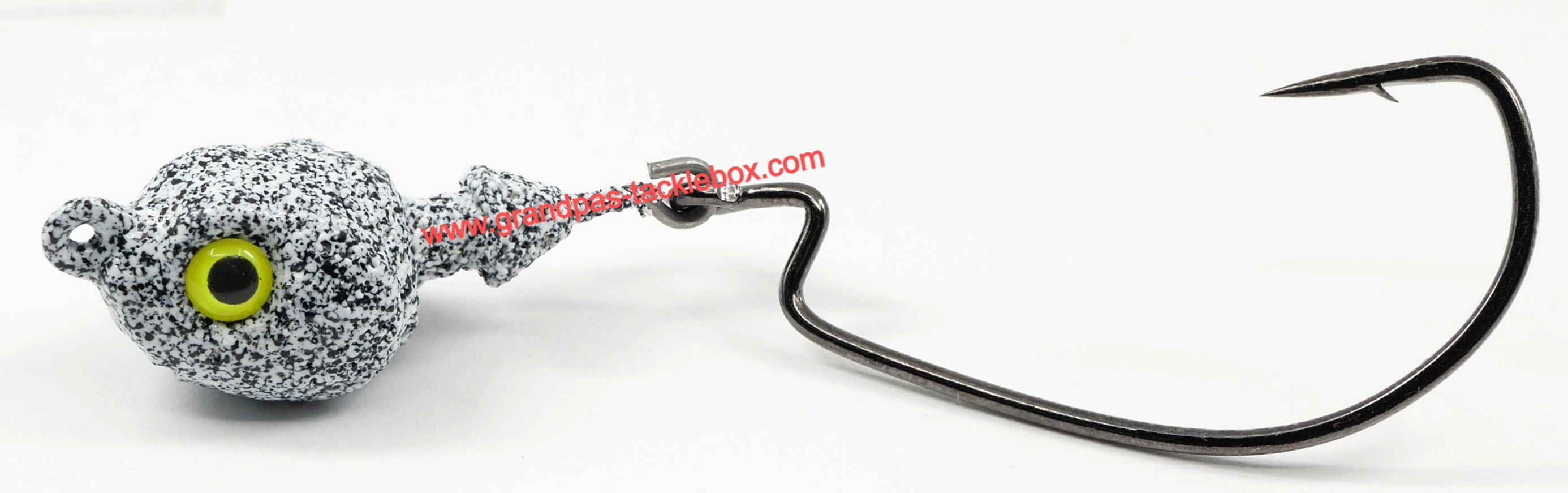 White Camo with yellow eyes - Poison Swingtail Jig