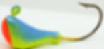 Banana Jig painted Blaze Orange, Yellow Chartreuse and Blue colours