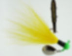 Side view of Bright Green Yellow - Ball Head Underspin Bucktail Jig