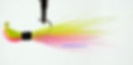 Side view of Yellow Chartreuse over Pink - Banana Bucktail Jig