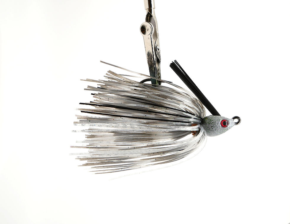 Side view of Green Ghost Shad - Weedless Casting Jig