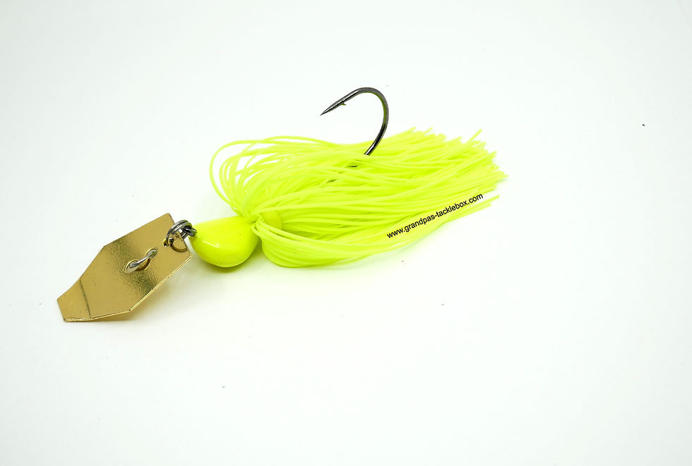 Yellow Chartreuse with Gold Blade - Skirted Bladed Arky Jig