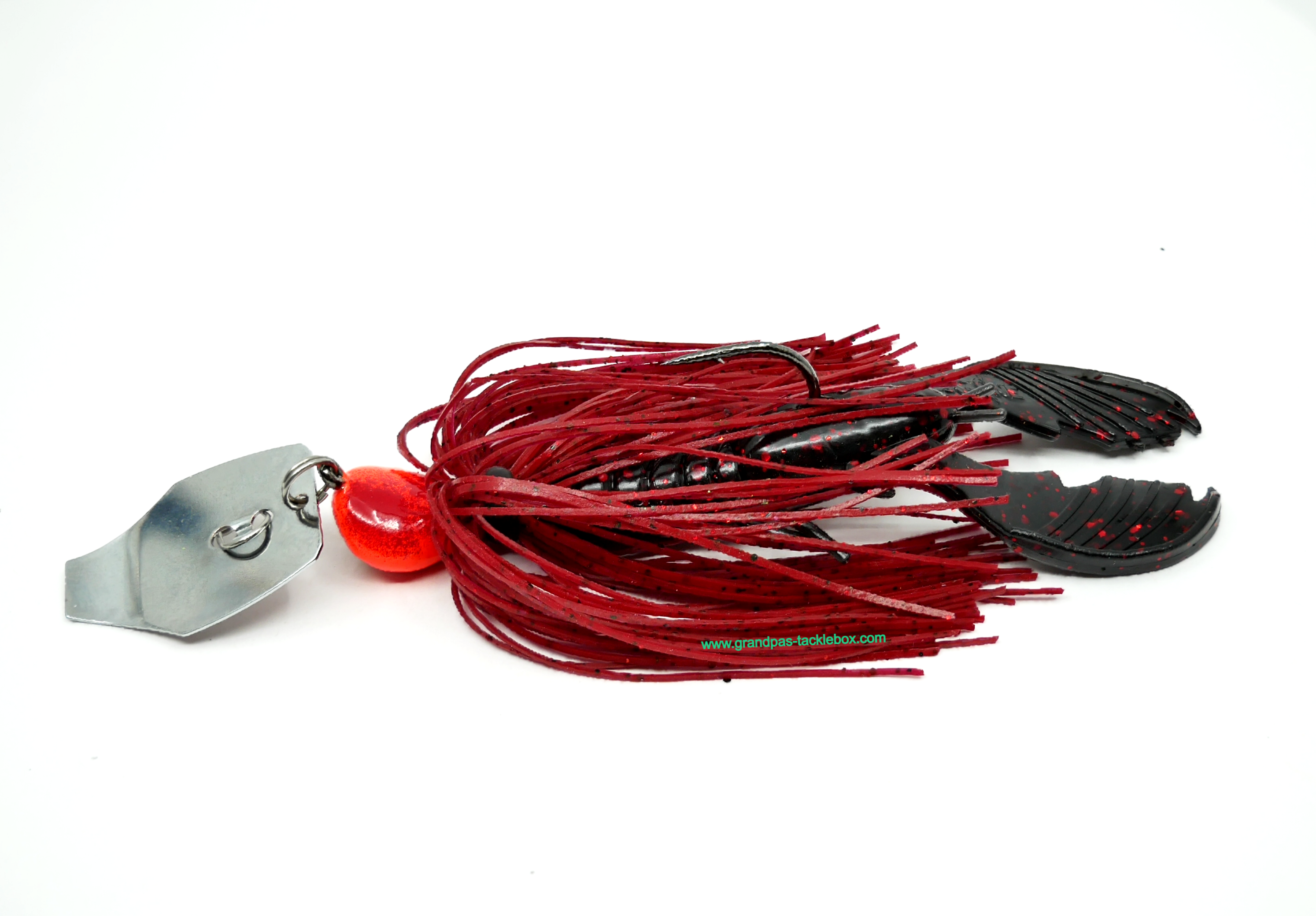 Bloody Craw Red - Skirted Bladed Arky Jig with Muscle Back Finesse Craw Trai