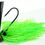 Thumbnail: Angled front view of Chartreuse Gold Vein Skirted Weedless Flat Bottom Football Jig
