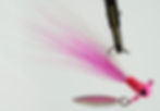 Side view of White Pink - Ball Head Underspin Bucktail Jig