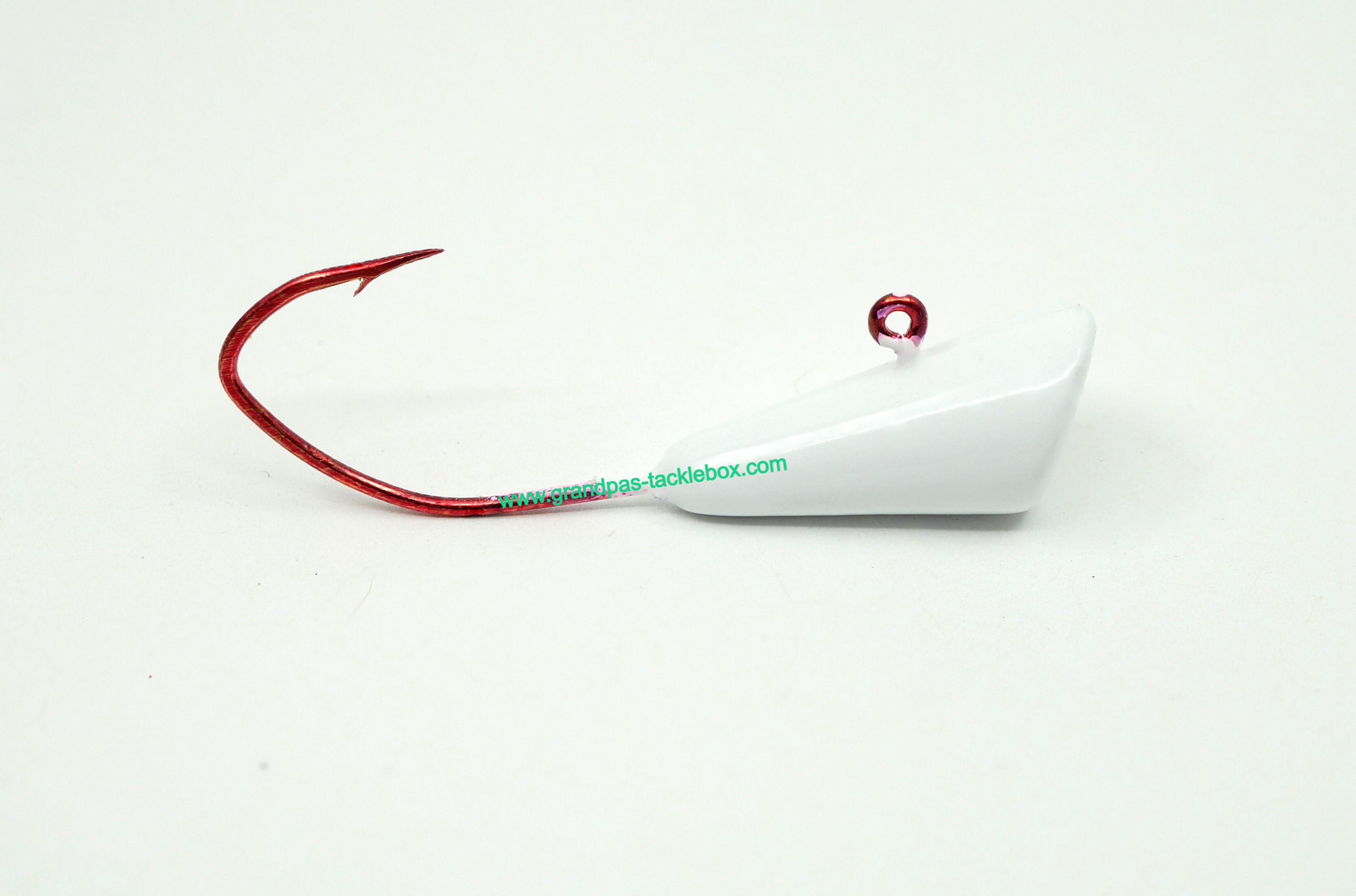 White - Shad Dart Jig with Red Sickle Hook