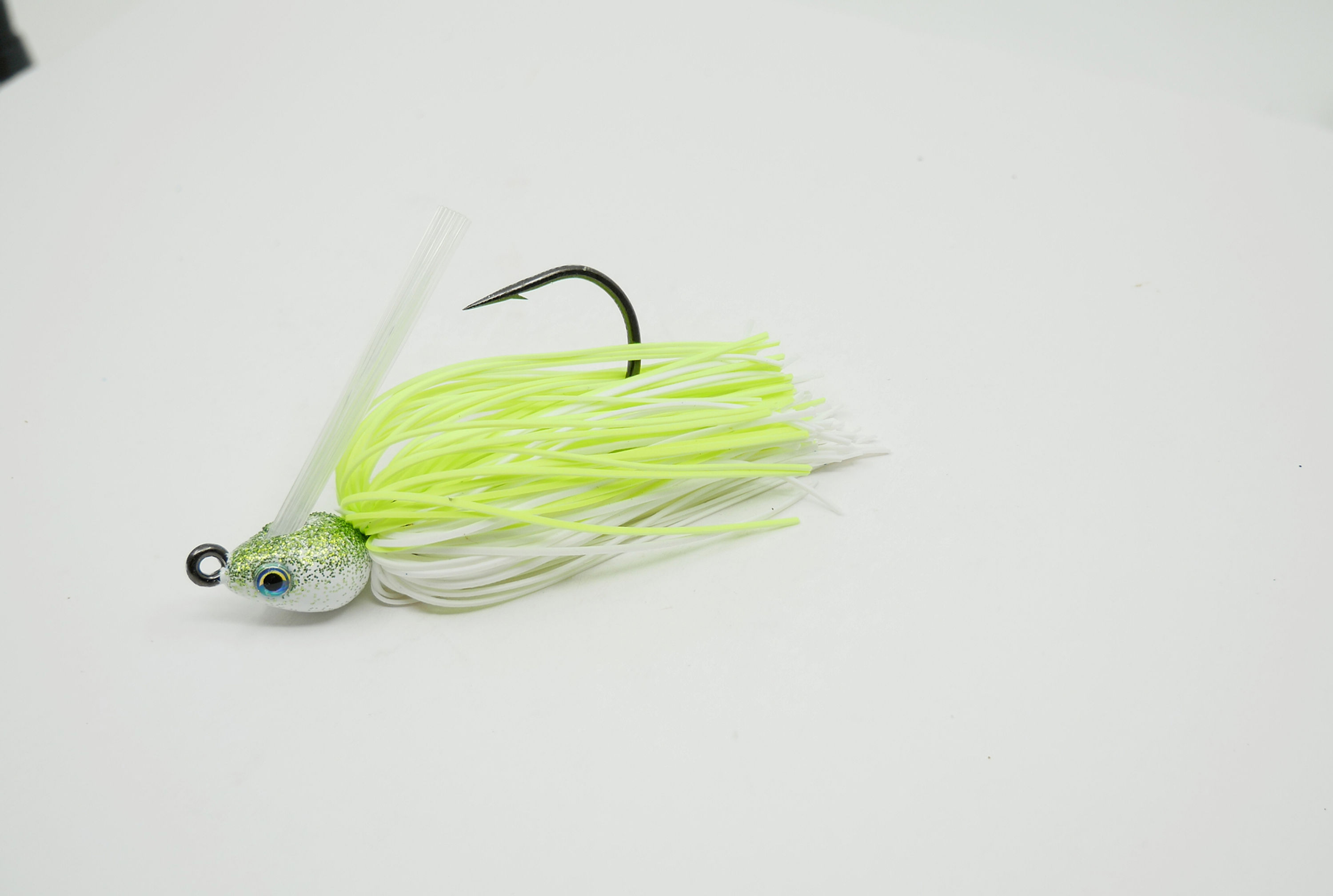 Side view of Chartreuse 2 Tone - Weedless Casting Jig