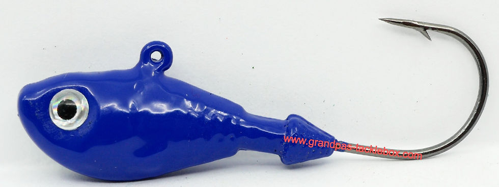 Side view of Deep Blue with Silver Eyes - Ultra Minnow Jig