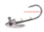 This is a bare lead swimbait head fishing jig with standard jig hook and double wire bait keeper/form