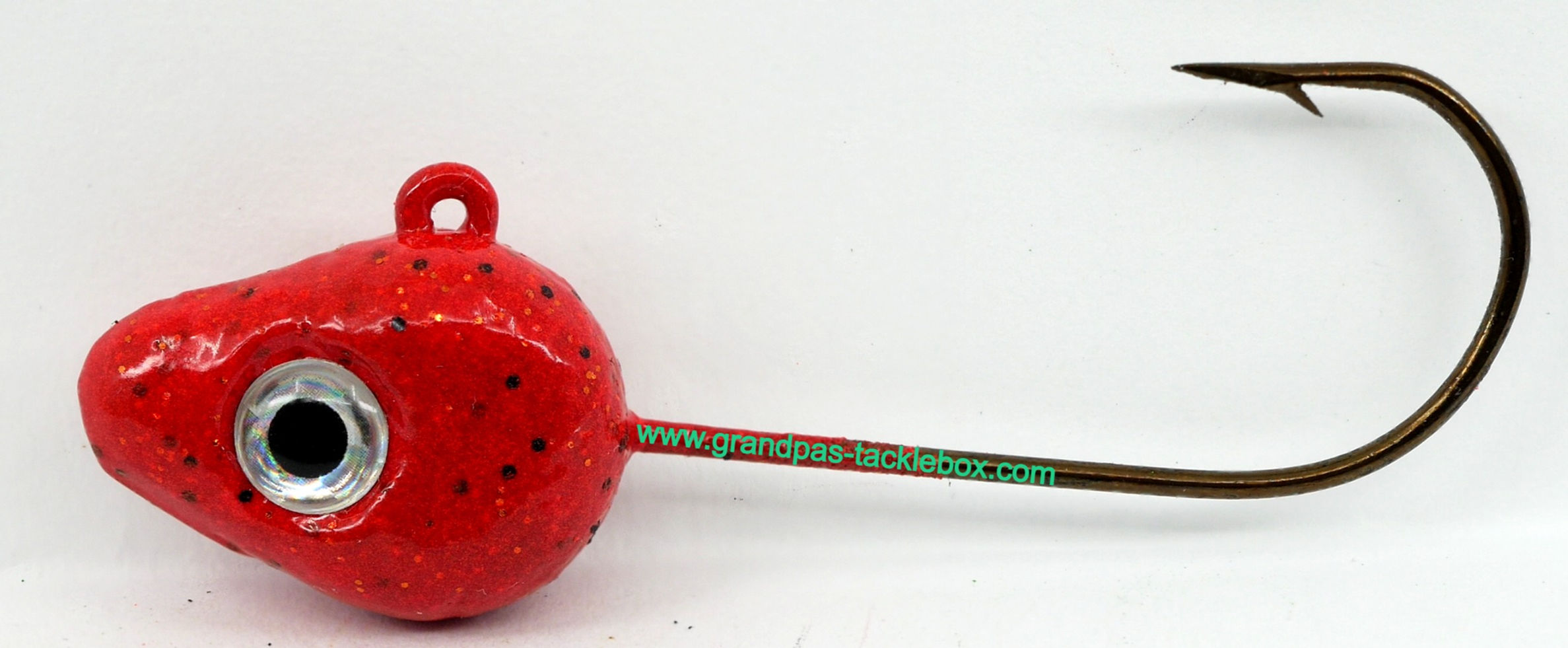 Red Craw - Minnow Head with Eyes, No Wire Keeper Jig