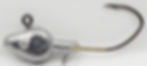 Side view of Bare Lead Minnow Head (Standard) with Barb Jig & Black Sickle Hook