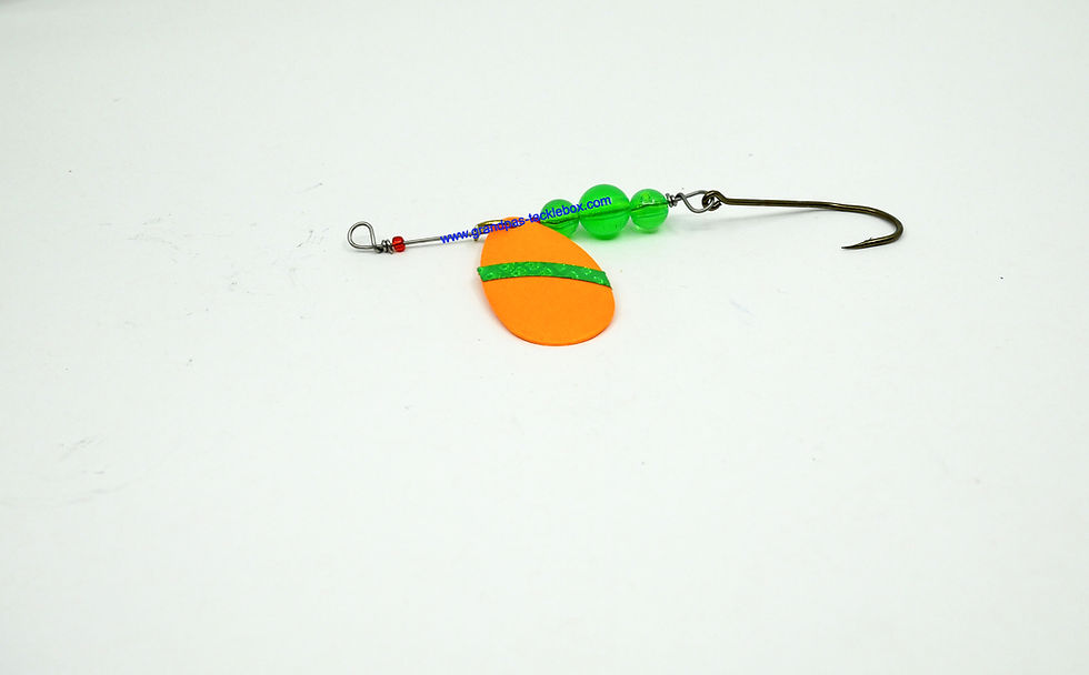 Blaze Orange Blade, Green Band, Green Beads - Uzick Spinner
