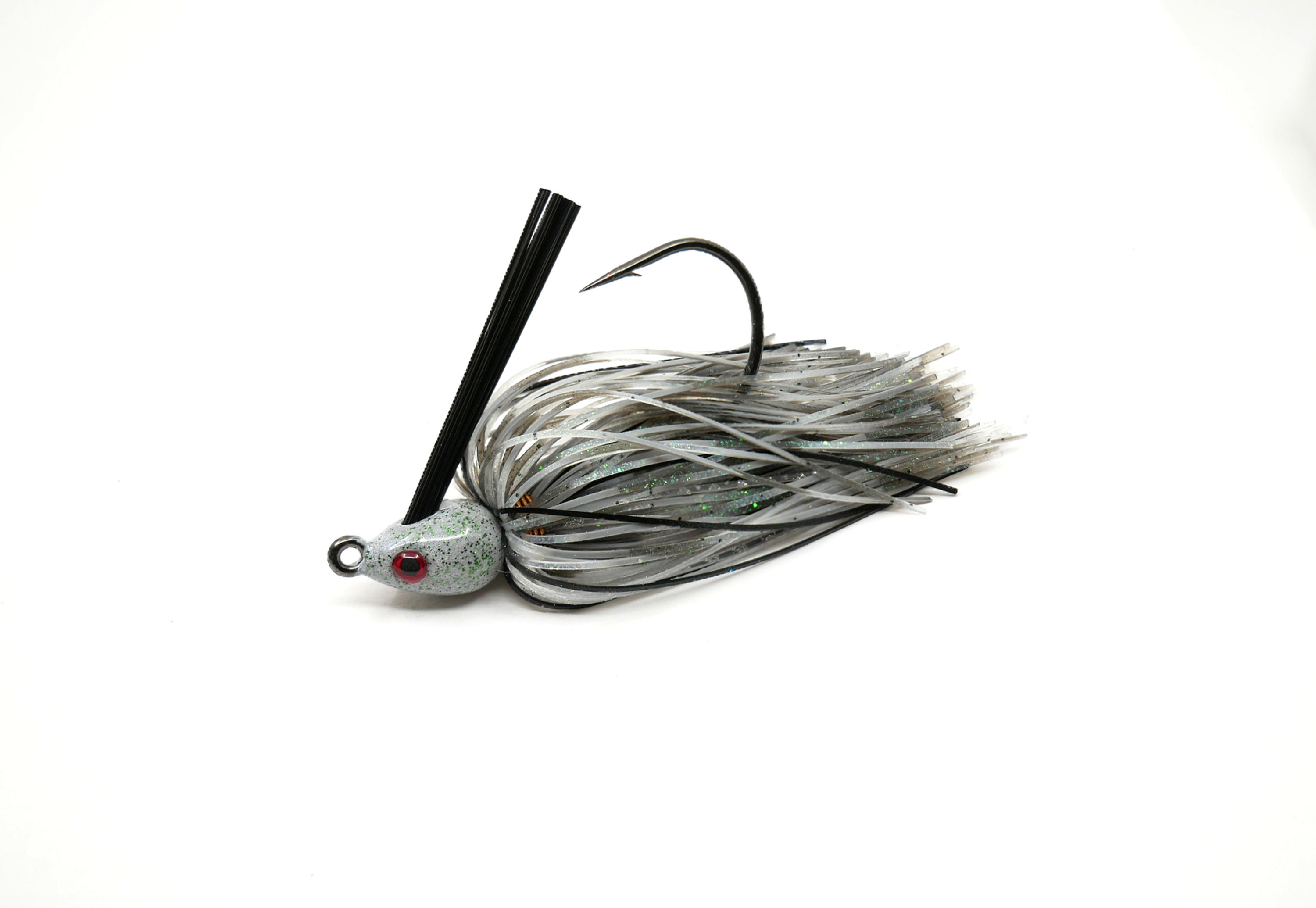 Offset view of Green Ghost Shad - Weedless Casting Jig