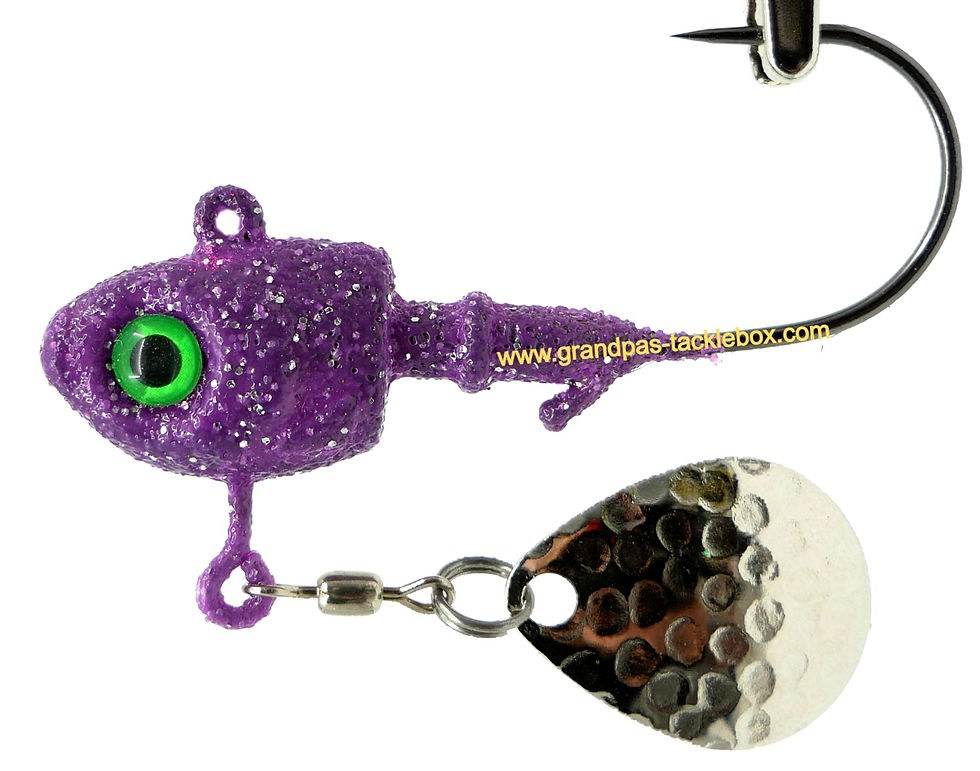 Purple Sparkle Green Eyes Underspin Jig