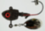 muddy brown herring head underspin jig