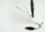 Side view of White Wedding - Ball Head Underspin Bucktail Jig