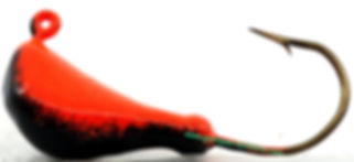 Blaze orange paint on top of black paint on a banana Jig