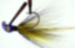 Side view of Purple Gold - Weedless Snootie Bucktail Jig