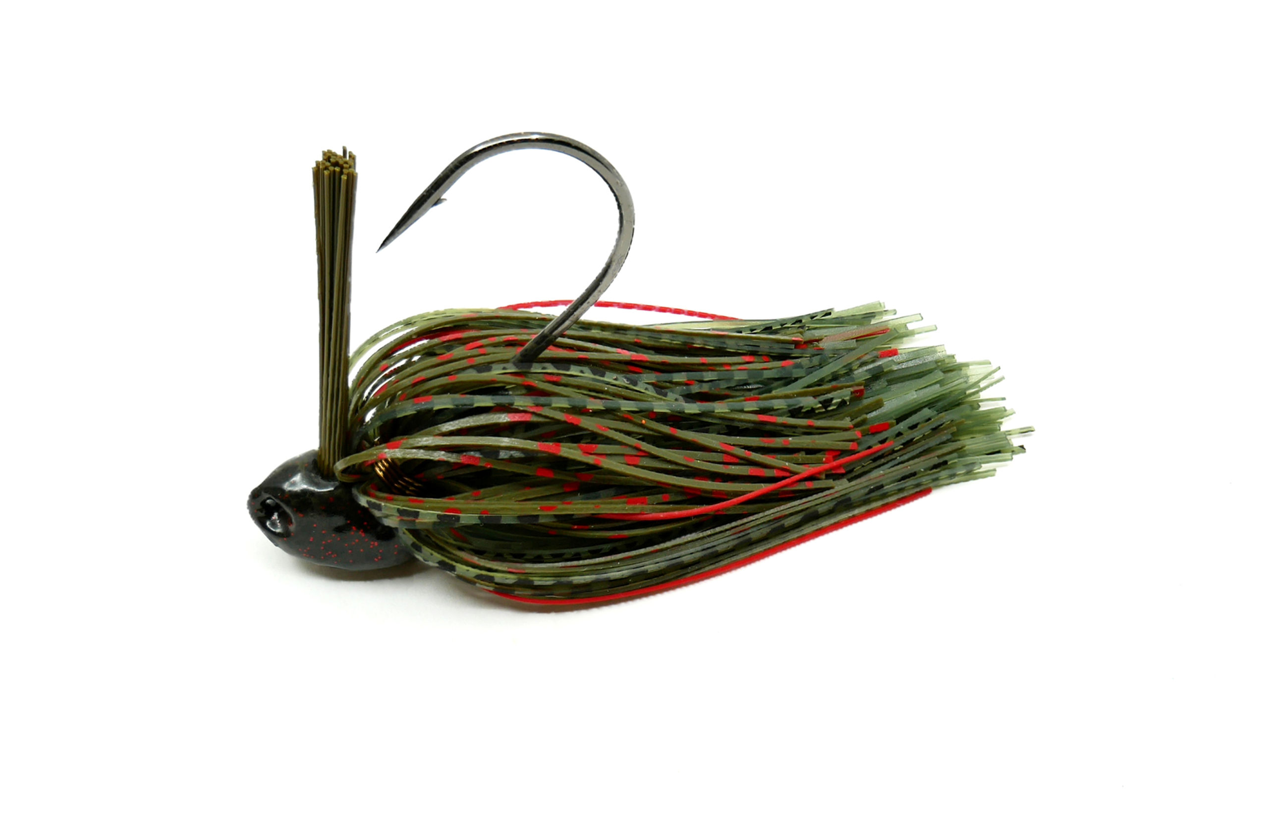 Side view of Swamp Bug: Wire-Tied Weedless Brush Flipping Jig