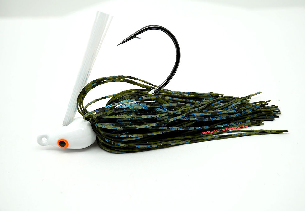 Side view of Blue Bama - Weedless Casting Jig