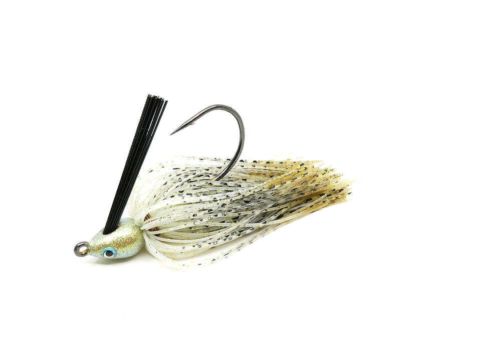 Thumbnail: Offset view Golden Shad - Weedless Casting Jig