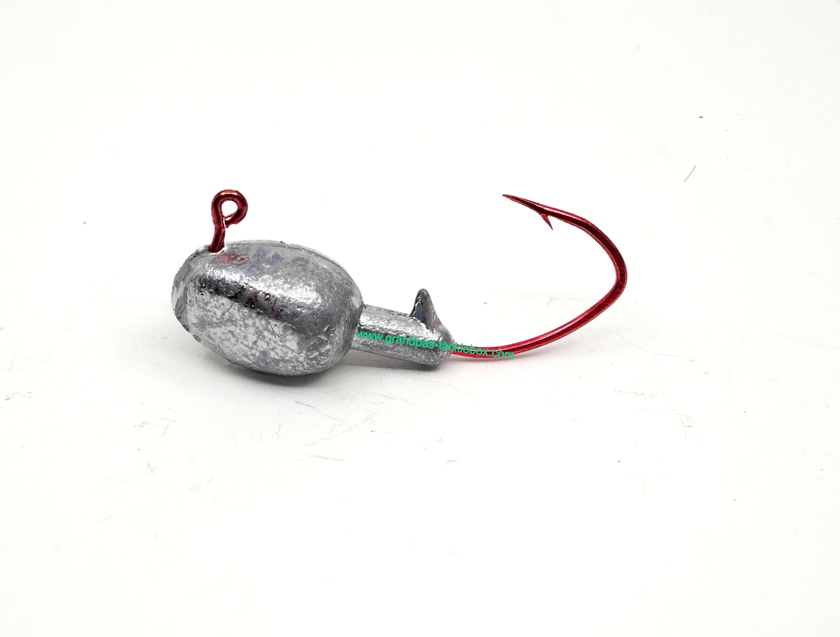 Bare Lead - Walleye Jig with Barb and Red Sickle Hook