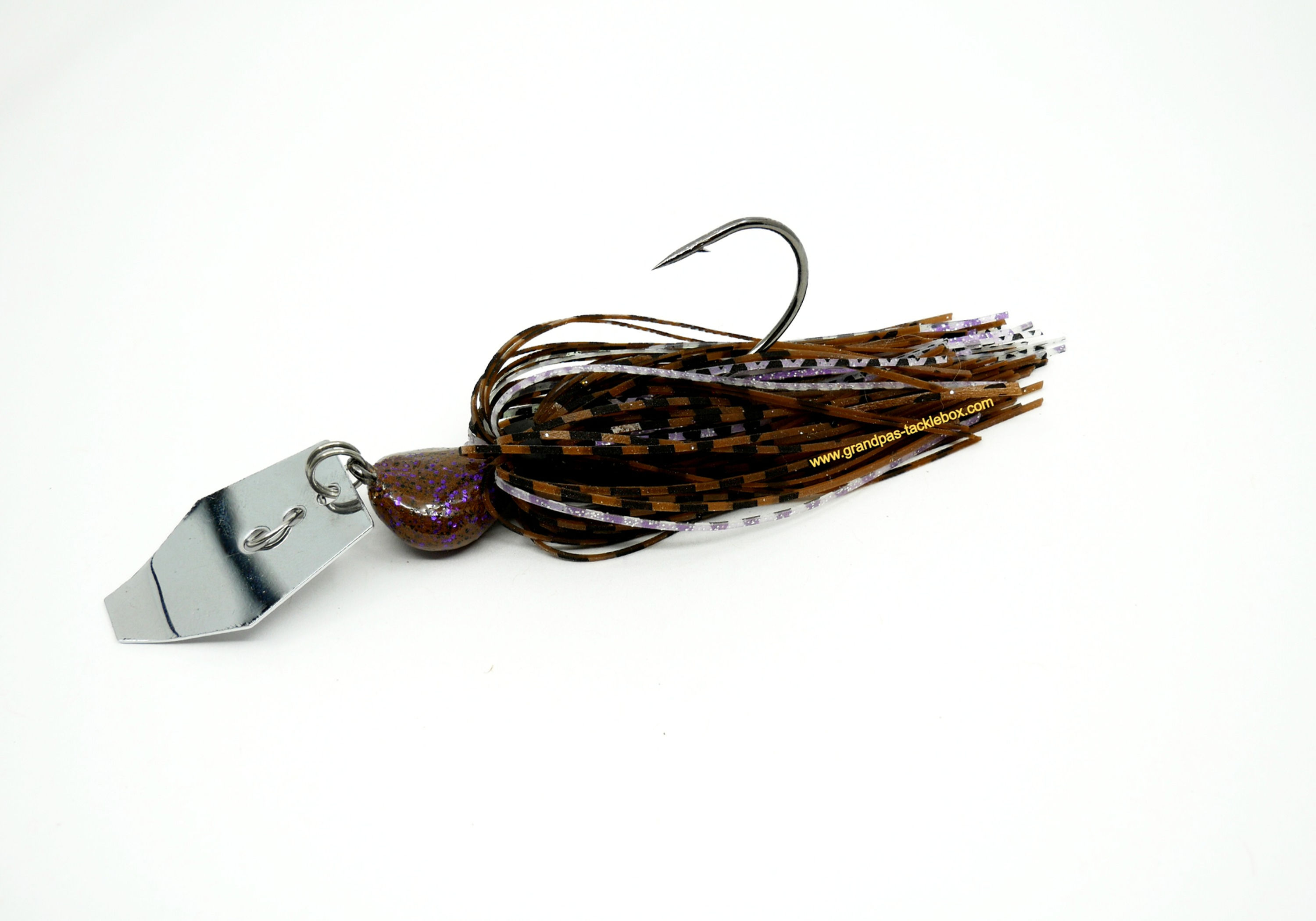 Side view of Crystal PB&J - Skirted Bladed Arky Jig