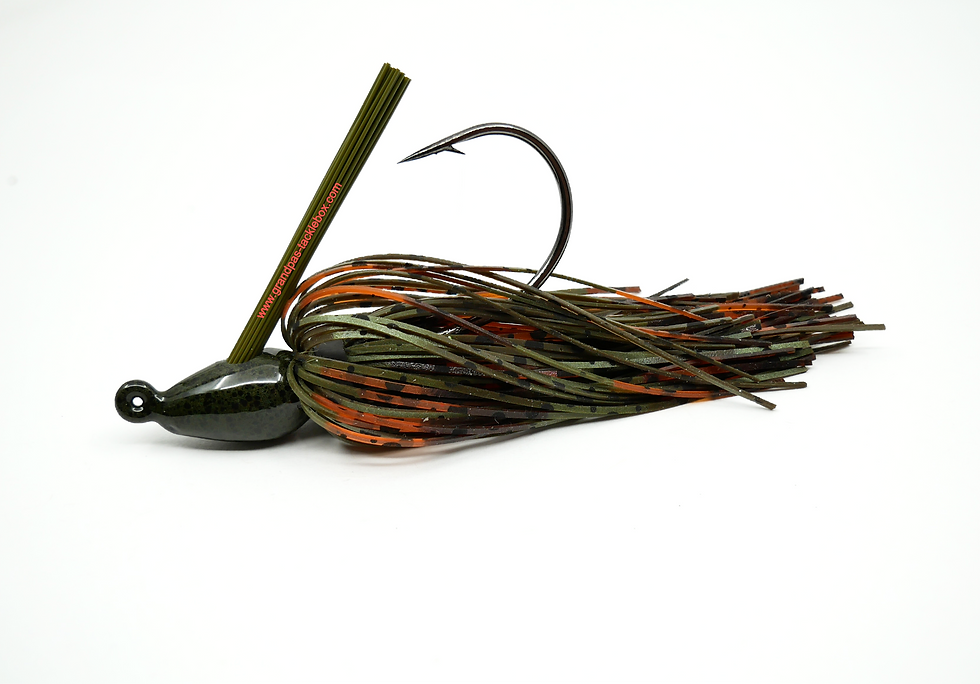Side view of Magic Amber Craw- Weedless Casting Jig