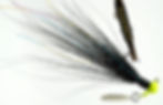 Side view of Yellow Chart Black - Ball Head Underspin Bucktail Jig