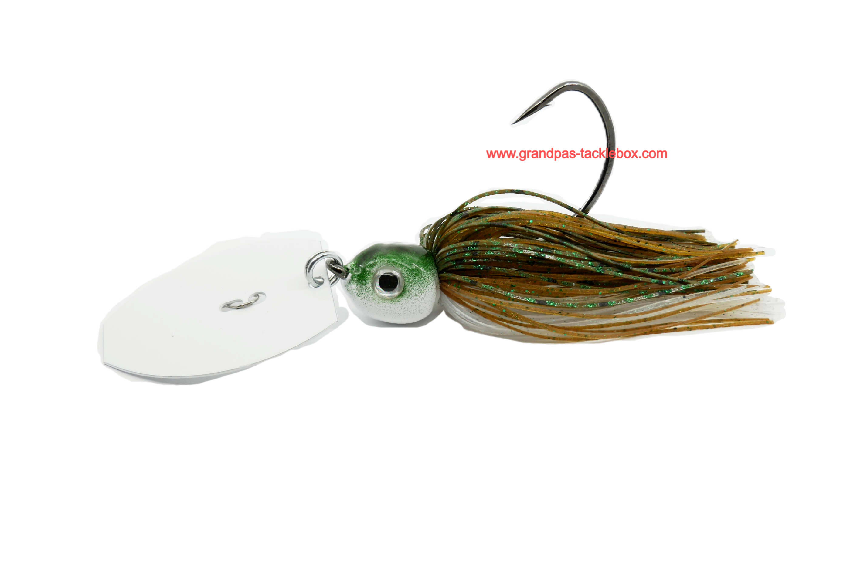 White Bladed Pumpkin Shiner - Magnum Bladed Poison Tail Jig