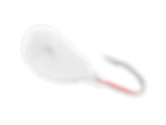 Sid view of White Wobble Jig