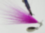 Side view of Cerise - Ball Head Underspin Bucktail Jig