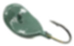 Top view of Moss Green Wobble Jig
