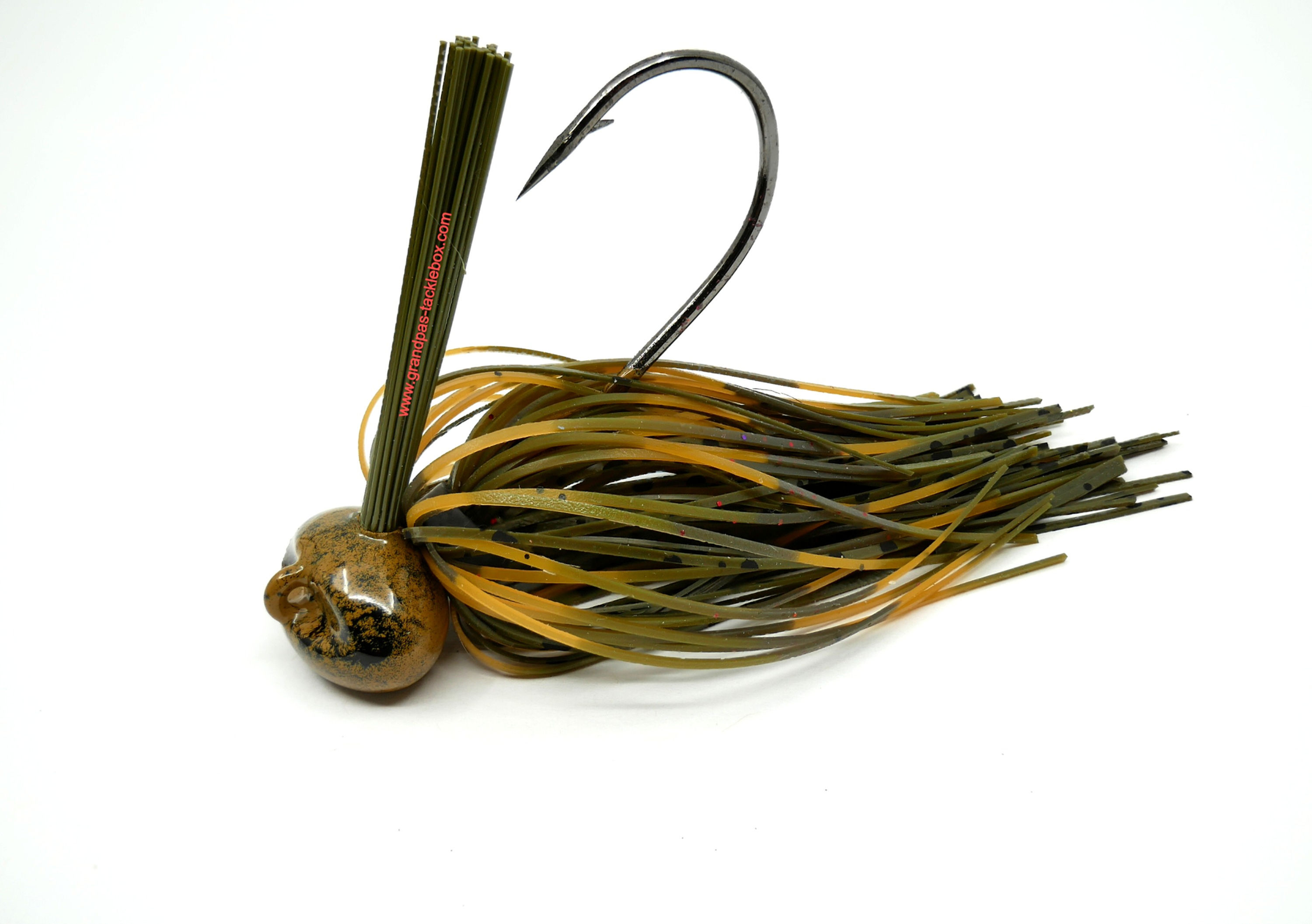 Side view of Sand Craw - Skirted Weedless Flat Bottom Football Jig
